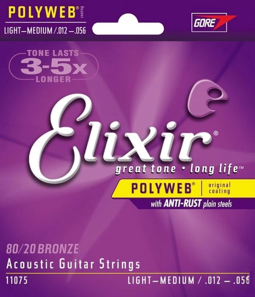 Струны Elixir Acoustic 80/20 Bronze PW Light-Medium 12-56 (11075)