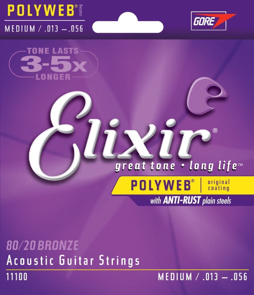 Струны Elixir Acoustic 80/20 Bronze PW Medium 13-56 (11100)