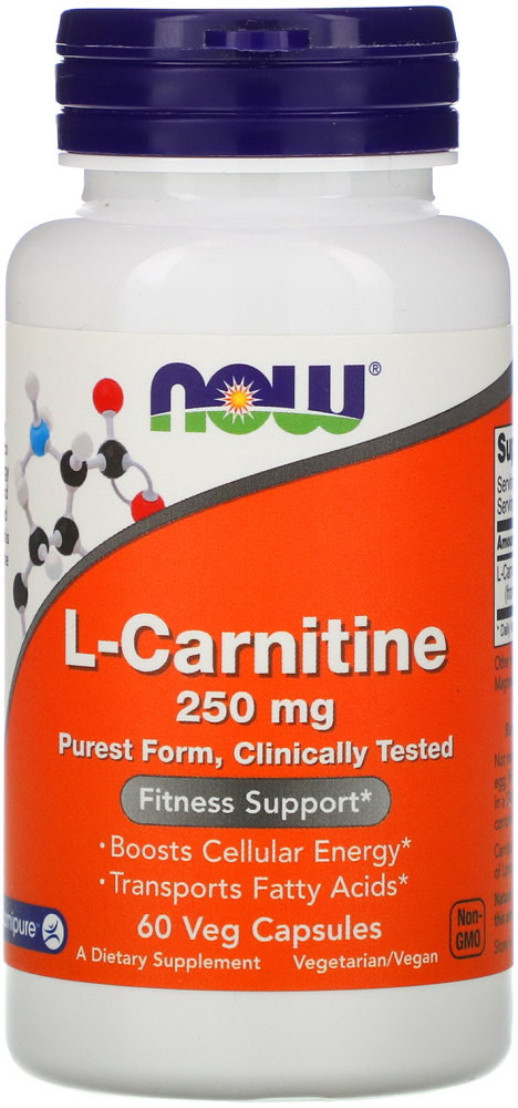 Спалювач жиру Now L-Carnitine 250 mg 60 cap