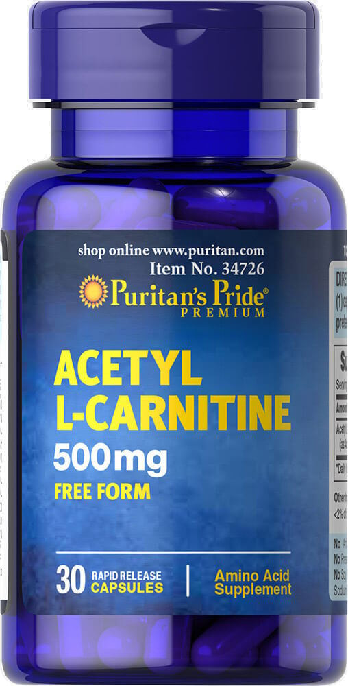Спалювач жиру Puritans Pride Acetyl L-Carnitine 500 mg 30 cap