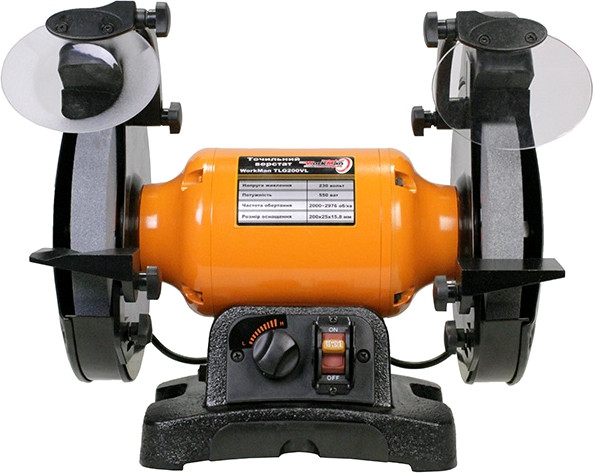 Точильний верстат WorkMan TLG200VL 200 мм / 550 Вт 230 В підсвічування
