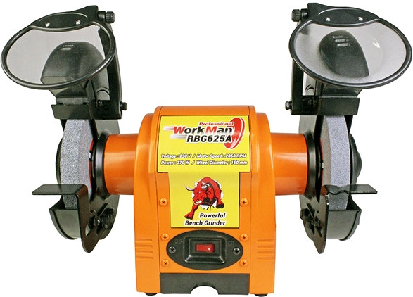 Точильний верстат WorkMan RBG625A 150 мм / 370 Вт 230 В підсвічування