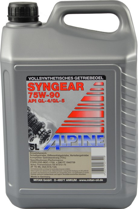 Трансмісійне мастило Alpine Syngear 75W-90