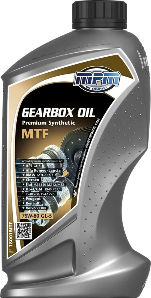 Трансмиссионное масло MPM Gear Oil 75W-80 GL-5 Premium Synthetic MTF