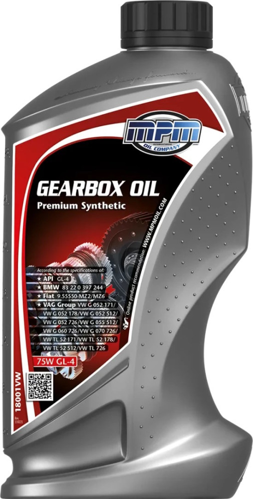 Трансмиссионное масло MPM Gearbox Oil 75W GL-4 Premium Synthetic