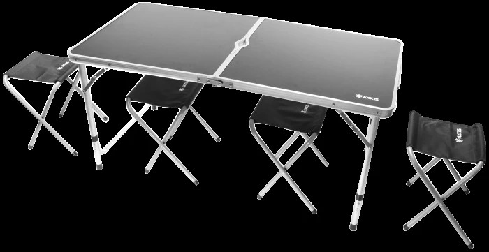 Туристичні меблі Axxis Folding Metal Table 4 Chairs