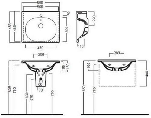 Умывальник Hatria Le Fiabe Y1BR