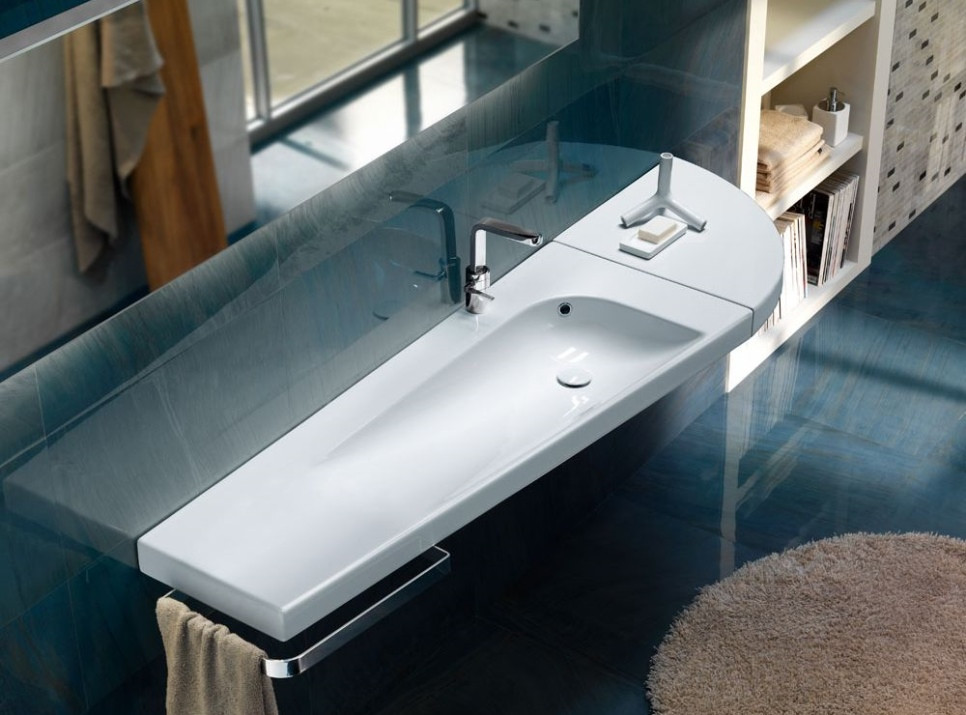 Умивальник Hatria Grandangolo Y0V0 G-130 1300 мм чаша ліворуч