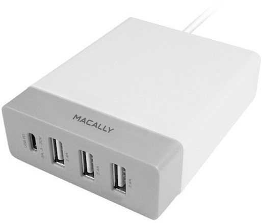 Зарядное устройство Macally Wall Charger 3xUSB-A 1xUSB-C 20W