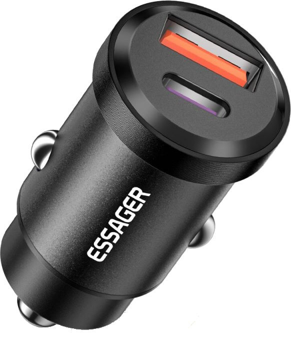 Зарядное устройство Essager USB A Type-C Car Charger 30W