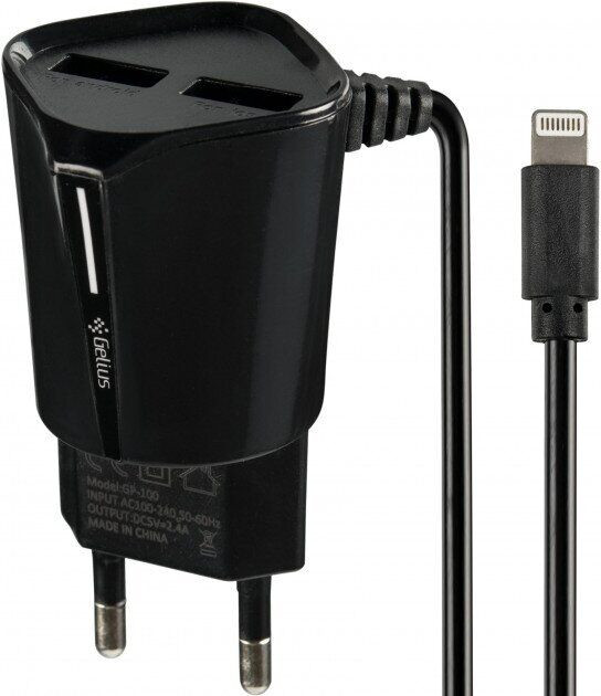 Зарядное устройство Gelius Edition Auto ID 2USB Cable Lightning
