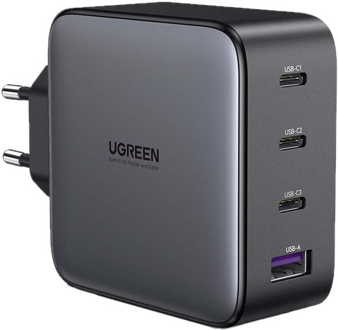 Зарядний пристрій Ugreen Nexode 100W GaN USB A 3 USB-C Charger
