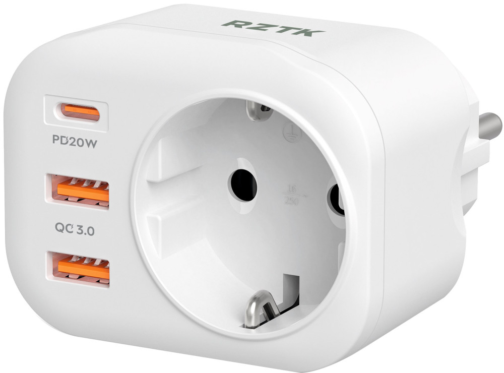 Зарядное устройство RZTK SuperCharger 20W 2xUSB-A USB-C