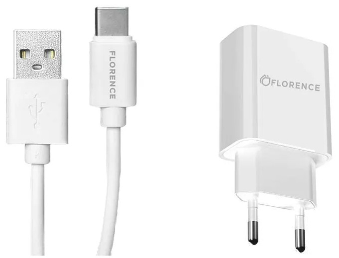 Зарядное устройство Florence FL-1020 with Type-C Cable