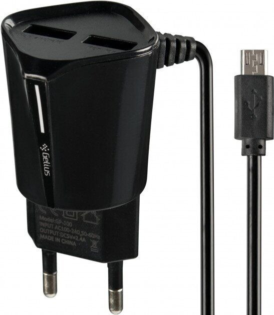 Зарядное устройство Gelius Edition Auto ID 2USB Cable microUSB