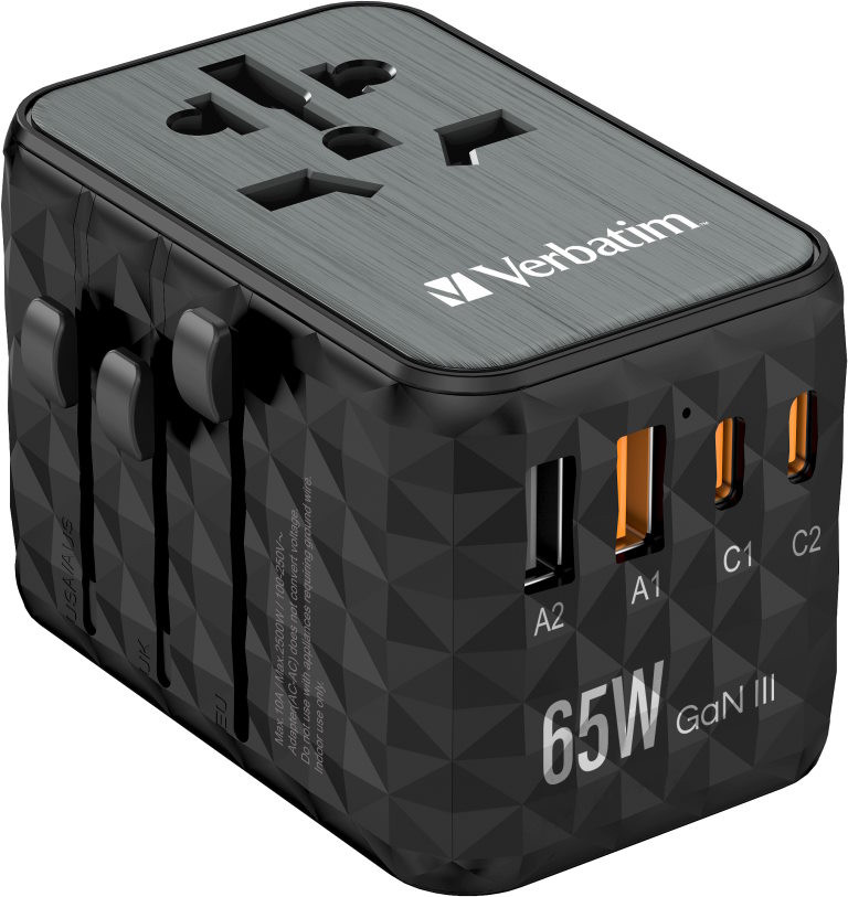 Зарядное устройство Verbatim GaN Universal Travel Adapter 65W