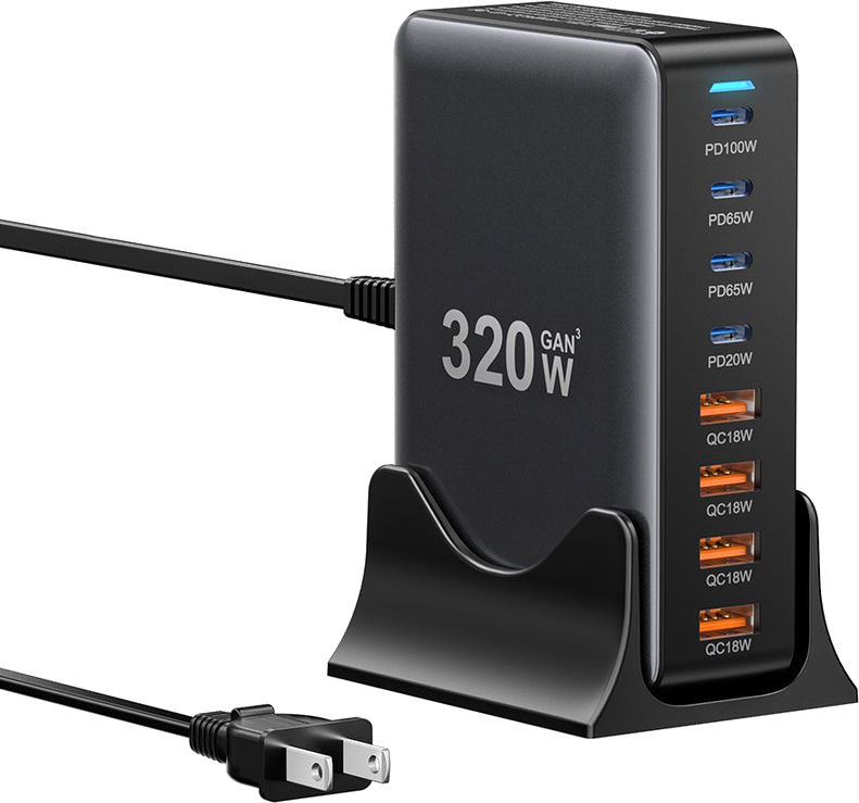 Зарядний пристрій Essager Desktop GaN Charger 8 Port 320W