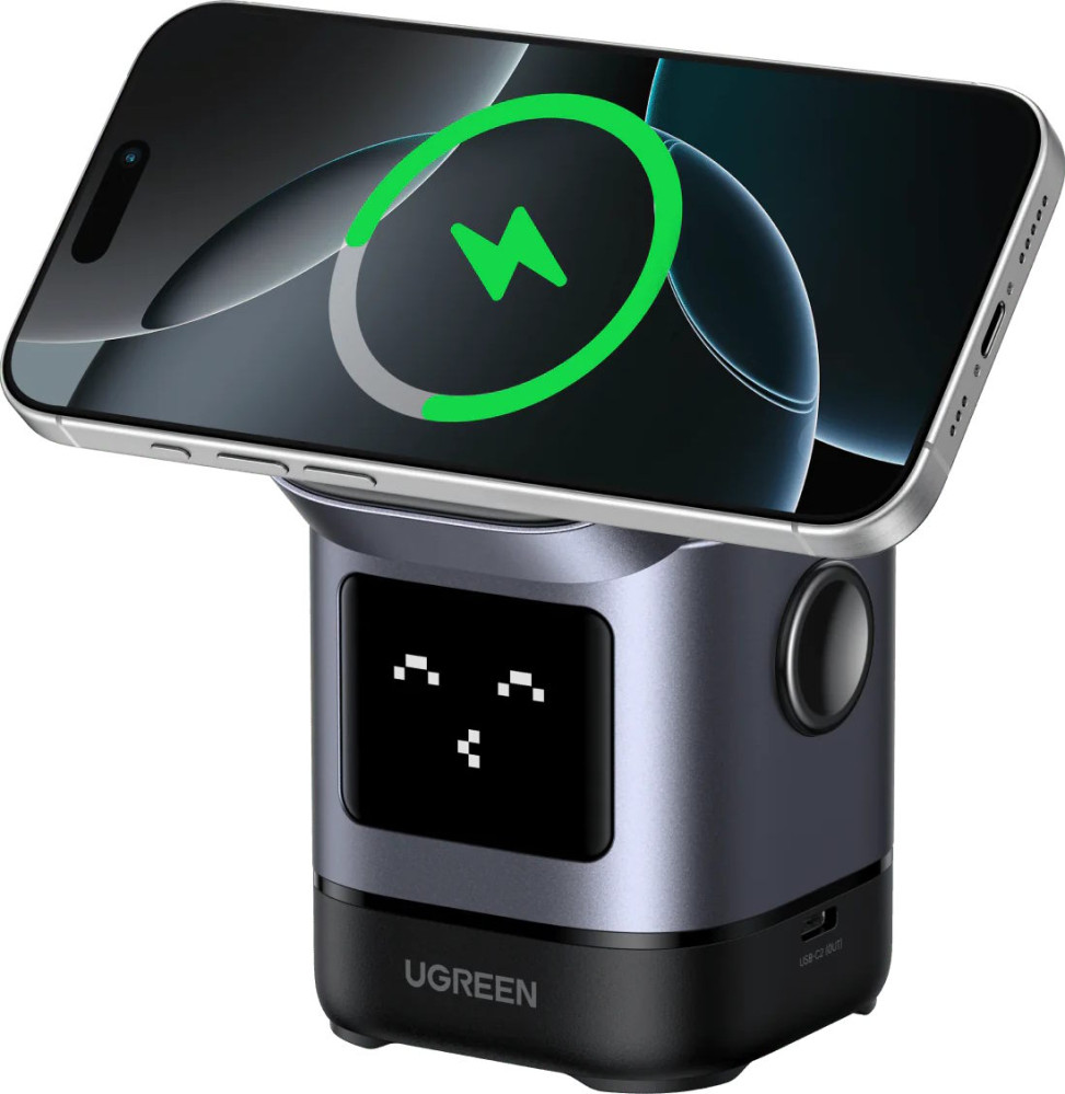 Зарядний пристрій Ugreen Uno 2-in-1 Magnetic Wireless Charger 15W