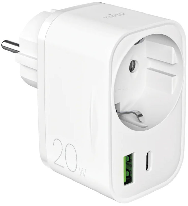 Зарядний пристрій PURO Power Delivery Charger USB-C USB-A 20W