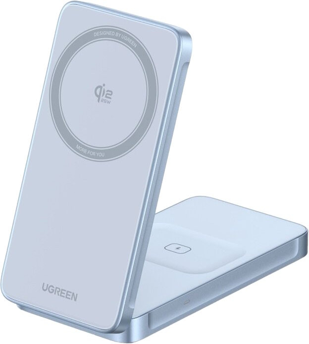 Зарядний пристрій Ugreen MagFlow 2-in-1 Magnetic Wireless Charger 25W