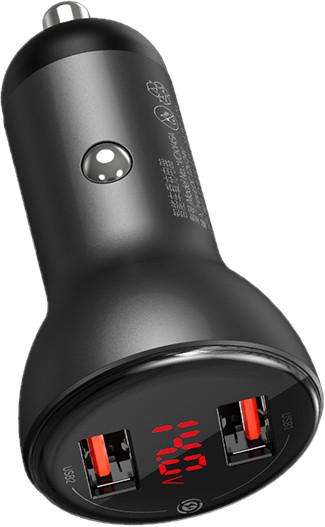 Зарядное устройство BASEUS Digital Display Dual SCP Quick Charger Car 45W