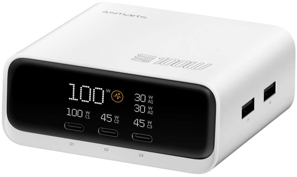Зарядное устройство 4smarts Desk Charger GaN Screen 100W